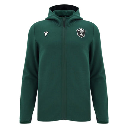 2026-2027 Wales WRU Rugby Ath Full Zip Hoodie (Green) |Product - Hoodies | Macron | Absolute Rugby