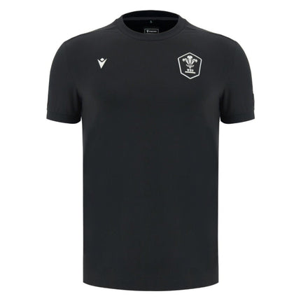 2026-2027 Wales WRU Rugby Athleisure Travel Shirt (Black) |Product - T-Shirt | Macron | Absolute Rugby