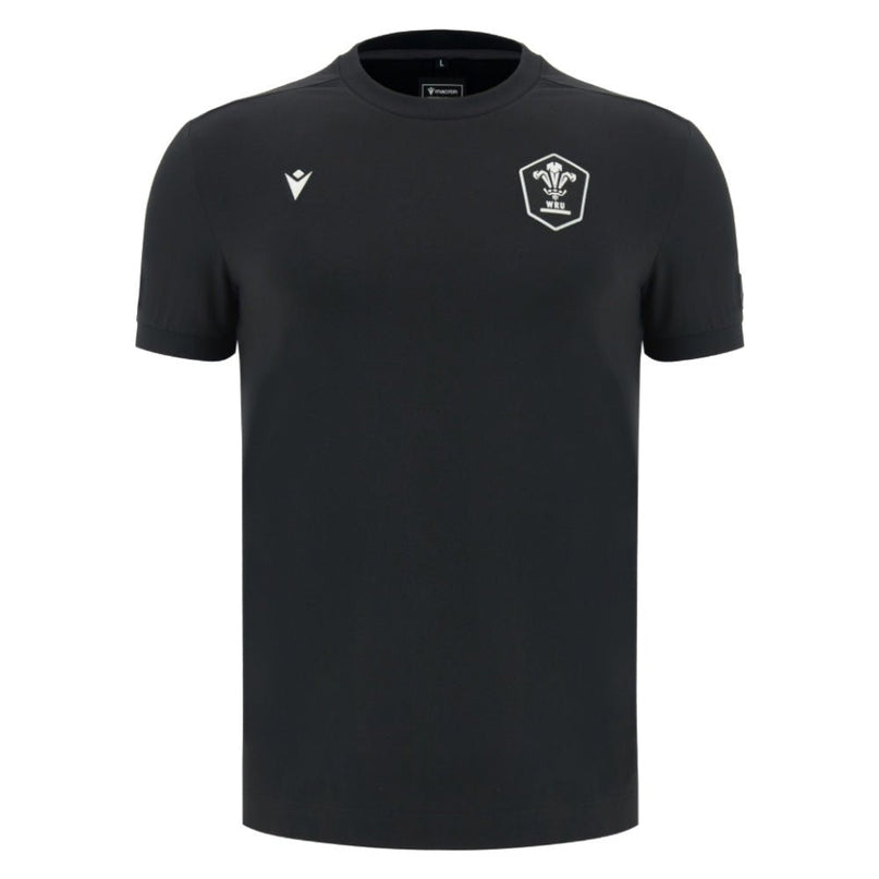 2026-2027 Wales WRU Rugby Athleisure Travel Shirt (Black) |Product - T-Shirt | Macron | Absolute Rugby