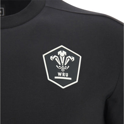 2026-2027 Wales WRU Rugby Athleisure Travel Shirt (Black) |Product - T-Shirt | Macron | Absolute Rugby