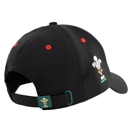 2026-2027 Wales WRU Rugby Baseball Cap (Black) |Product - Headwear | Macron | Absolute Rugby