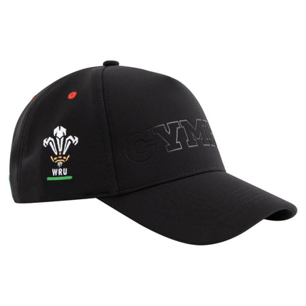 2026-2027 Wales WRU Rugby Baseball Cap (Black) |Product - Headwear | Macron | Absolute Rugby