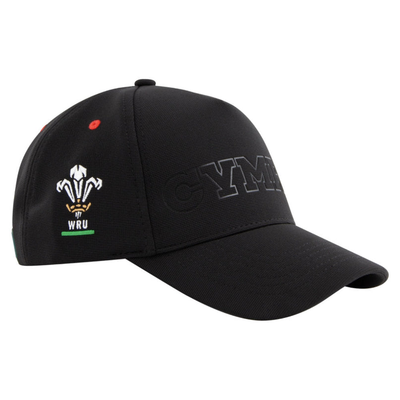 2026-2027 Wales WRU Rugby Baseball Cap (Black) |Product - Headwear | Macron | Absolute Rugby