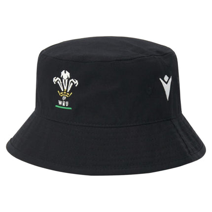 2026-2027 Wales WRU Rugby Bucket Hat (Black) |Product - Headwear | Macron | Absolute Rugby