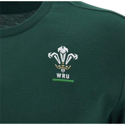 2026-2027 Wales WRU Rugby Cotton Travel Tee (Green) |Product - T-Shirt | Macron | Absolute Rugby