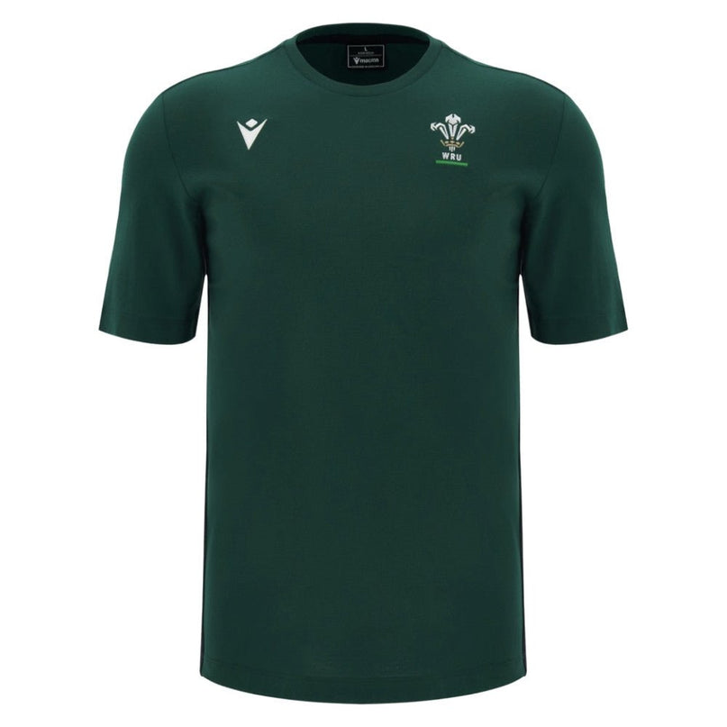 2026-2027 Wales WRU Rugby Cotton Travel Tee (Green) |Product - T-Shirt | Macron | Absolute Rugby