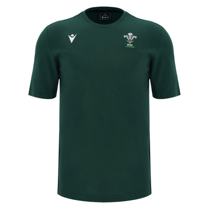2026-2027 Wales WRU Rugby Cotton Travel Tee (Green) |Product - T-Shirt | Macron | Absolute Rugby