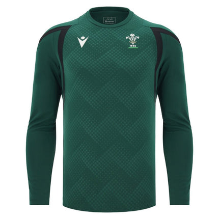 2026-2027 Wales WRU Rugby LS Training Jersey (Green) - Kids |Product - Training Shirts | Macron | Absolute Rugby