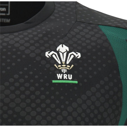2026-2027 Wales WRU Rugby Player Training Shirt (Black) - Kids |Product - Training Shirts | Macron | Absolute Rugby