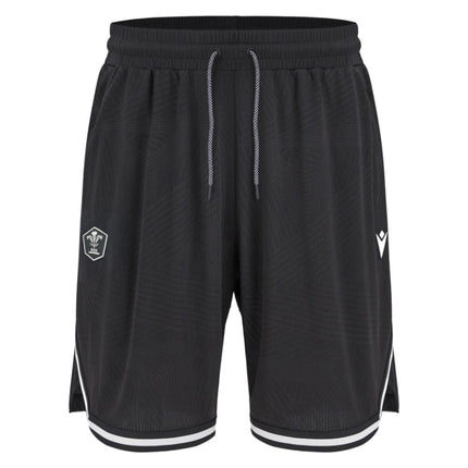 2026-2027 Wales WRU Rugby Training Shorts (Black) |Product - Shorts | Macron | Absolute Rugby