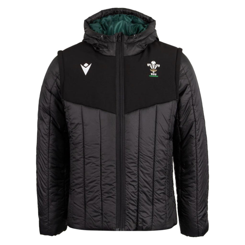 2026-2027 Wales WRU Rugby Travel Bomber Jacket (Black) |Product - Jackets | Macron | Absolute Rugby
