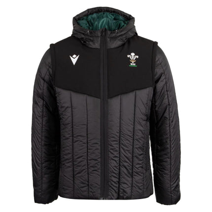 2026-2027 Wales WRU Rugby Travel Bomber Jacket (Black) |Product - Jackets | Macron | Absolute Rugby