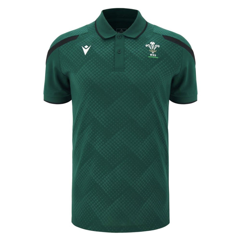 2026-2027 Wales WRU Rugby Travel Polo Shirt (Green) |Product - Polo Shirts | Macron | Absolute Rugby