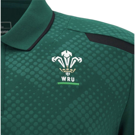 2026-2027 Wales WRU Rugby Travel Polo Shirt (Green) |Product - Polo Shirts | Macron | Absolute Rugby