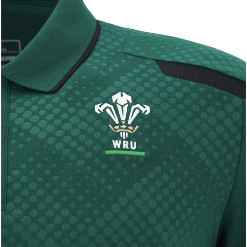 2026-2027 Wales WRU Rugby Travel Polo Shirt (Green) |Product - Polo Shirts | Macron | Absolute Rugby