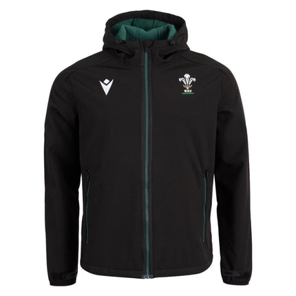2026-2027 Wales WRU Rugby Travel Softshell Jacket (Black) |Product - Jackets | Macron | Absolute Rugby