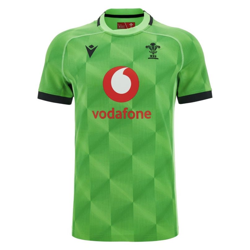 2026-2027 Wales WRU Training Rugby Shirt (Neon Green) |Product - Training Shirts | Macron | Absolute Rugby
