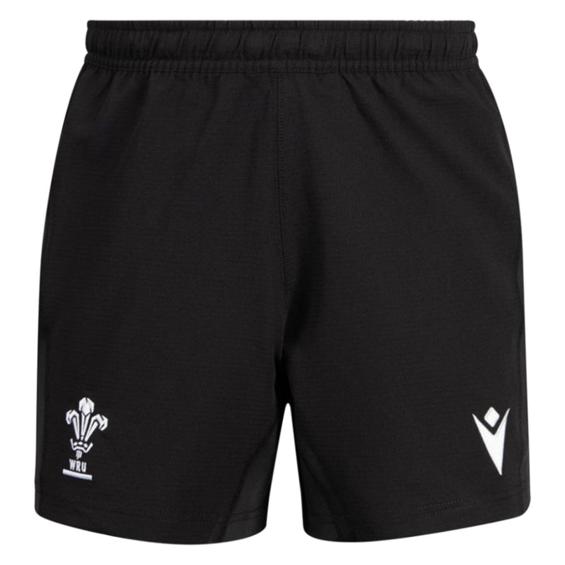 2026-2027 Wales WRU Training Rugby Shorts (Black) |Product - Shorts | Macron | Absolute Rugby