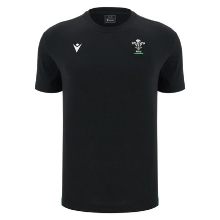 2026-2027 Wales WRU Travel Cotton T-Shirt (Black) - Kids |Product - T-Shirt | Macron | Absolute Rugby