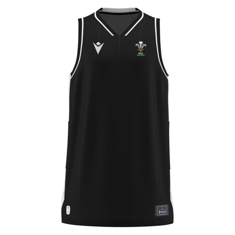 2026-2027 WRU Training Basketball Vest (Black) |Product - Training Shirts | Macron | Absolute Rugby