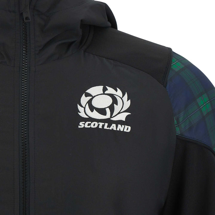 Macron Men's Scotland Rugby Full Zip Hooded Jacket 23/24 - Black