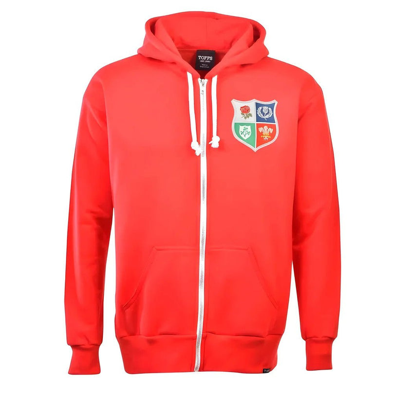 British & Irish Lions 1970s Vintage Rugby Zipped Hoodie Red |Product - General | Toffs | Absolute Rugby