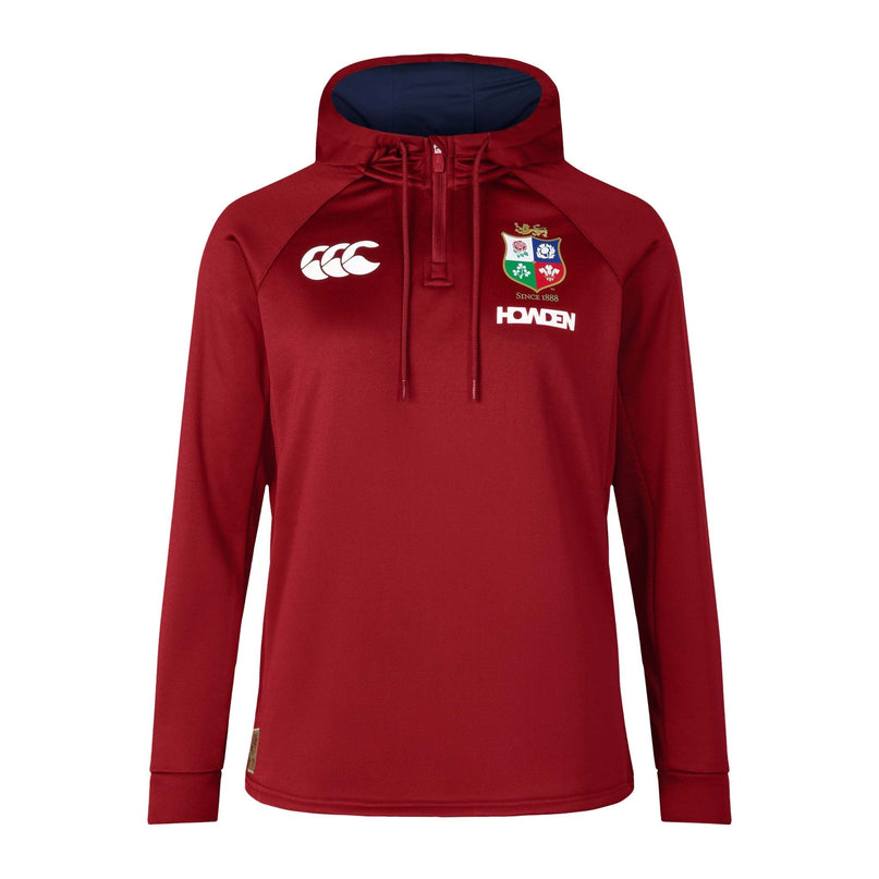 CCC British & Irish Lions Womens 1/4 Zip Hoody 2025 - Red |Womens Hoody | CCC Lions 25 | Absolute Rugby