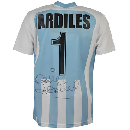 Errea Argentina Number 1 Shirt signed by Ossie Ardiles |Product - Football Shirts | Toffs | Absolute Rugby