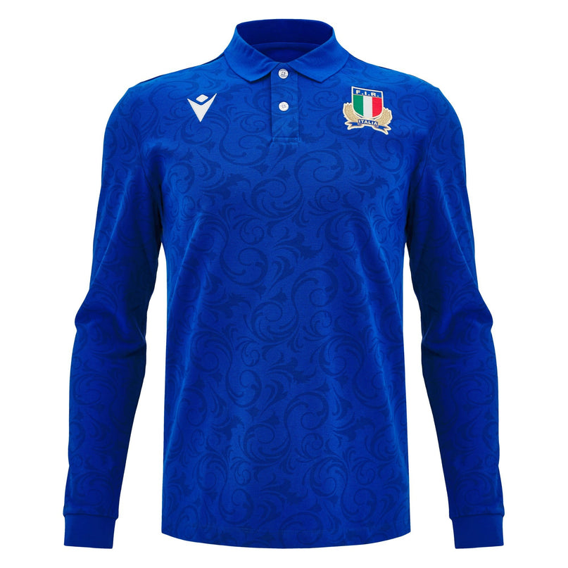 Macron Mens Italy Rugby Cotton Replica 24/25 |Replica | Macron FIR 24/25 | Absolute Rugby