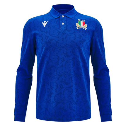 Macron Mens Italy Rugby Cotton Replica 24/25 |Replica | Macron FIR 24/25 | Absolute Rugby