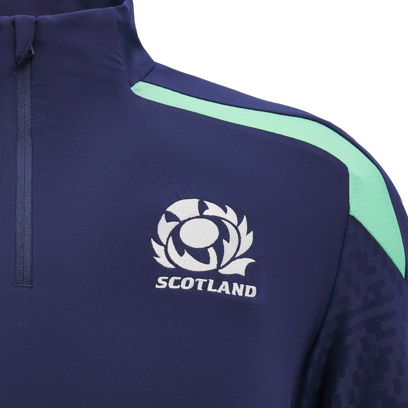 Macron Mens Scotland Rugby 1/4 Zip Training Top 24/25 |Outerwear | Macron SRU 24/25 | Absolute Rugby