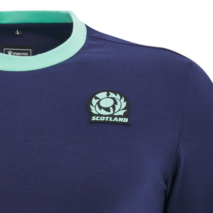 Macron Mens Scotland Rugby Cotton T - Shirt 24/25 Navy |T - Shirt | Macron SRU 24/25 | Absolute Rugby