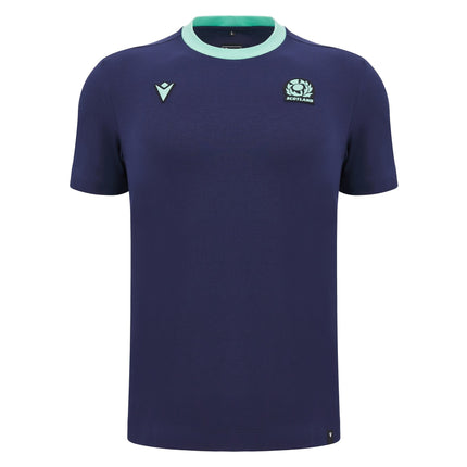 Macron Mens Scotland Rugby Cotton T - Shirt 24/25 Navy |T - Shirt | Macron SRU 24/25 | Absolute Rugby