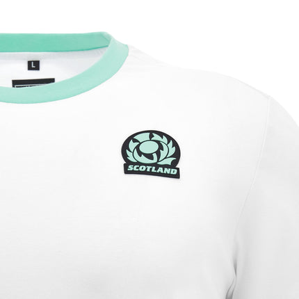 Macron Mens Scotland Rugby Cotton T - Shirt 24/25 White |T - Shirt | Macron SRU 24/25 | Absolute Rugby