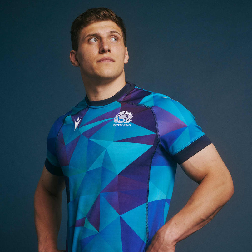 Macron Mens Scotland Rugby Training Jersey 24/25 Blue |Training Jersey | Macron SRU 24/25 | Absolute Rugby