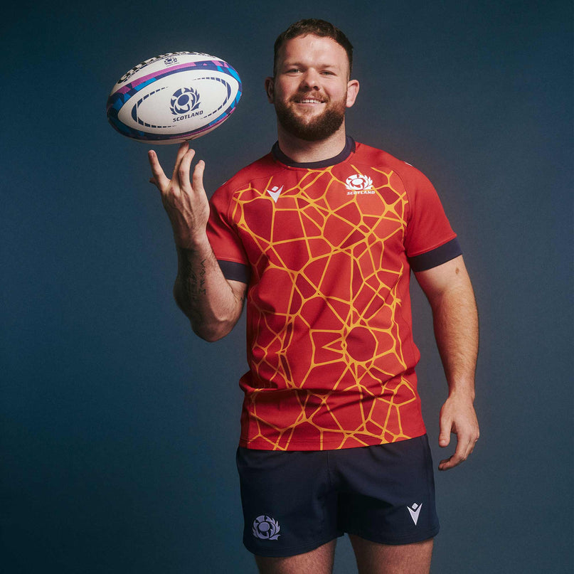 Macron Mens Scotland Rugby Training Jersey 24/25 Red |Training Jersey | Macron SRU 24/25 | Absolute Rugby