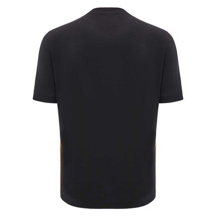 Macron Mens Wales Rugby Cotton T - Shirt 24/25 - Black |T - Shirt | Macron WRU 24/25 | Absolute Rugby