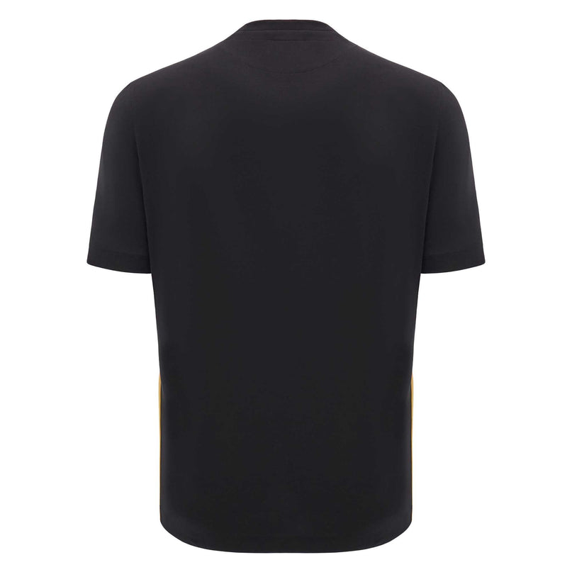 Macron Mens Wales Rugby Cotton T - Shirt 24/25 - Black |T - Shirt | Macron WRU 24/25 | Absolute Rugby