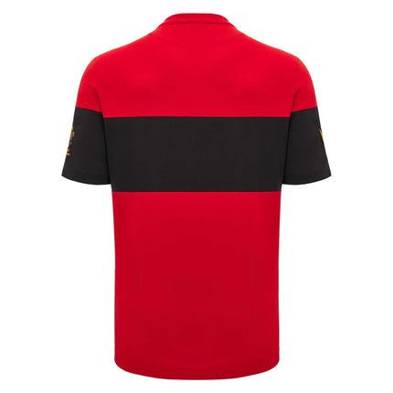 Macron Mens Wales Rugby Leisure T - Shirt 24/25 |T - Shirt | Macron WRU 24/25 | Absolute Rugby