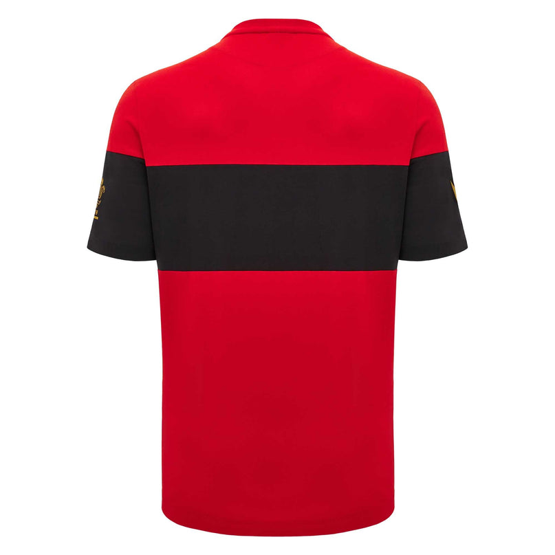 Macron Mens Wales Rugby Leisure T - Shirt 24/25 |T - Shirt | Macron WRU 24/25 | Absolute Rugby