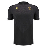 Macron Mens Wales Rugby Training T - Shirt 24/25 - Black |T - Shirt | Macron WRU 24/25 | Absolute Rugby