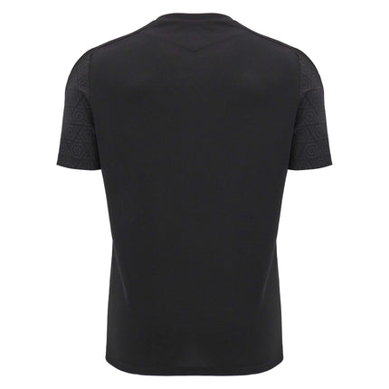 Macron Mens Wales Rugby Training T - Shirt 24/25 - Black |T - Shirt | Macron WRU 24/25 | Absolute Rugby