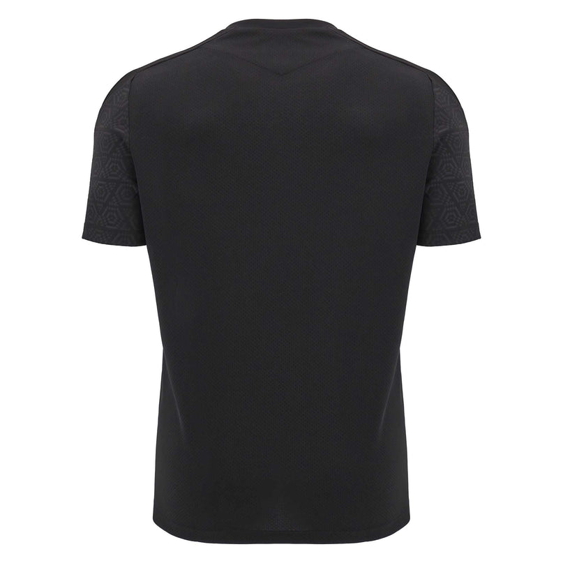 Macron Mens Wales Rugby Training T - Shirt 24/25 - Black |T - Shirt | Macron WRU 24/25 | Absolute Rugby