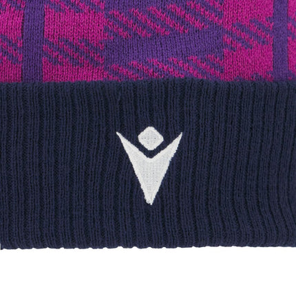Macron Scotland Rugby 25/26 Navy & Purple Pom Pom Beanie |Hat | Macron SRU 25/26 | Absolute Rugby