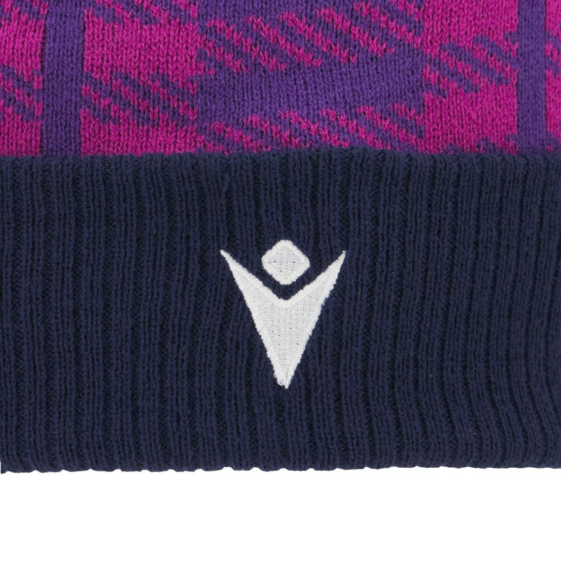 Macron Scotland Rugby 25/26 Navy & Purple Pom Pom Beanie |Hat | Macron SRU 25/26 | Absolute Rugby