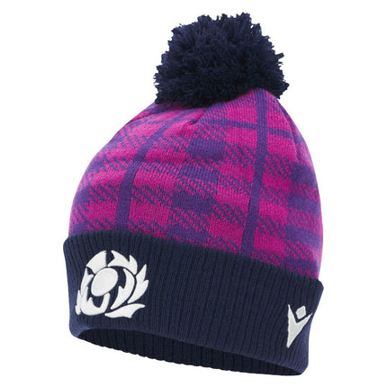 Macron Scotland Rugby 25/26 Navy & Purple Pom Pom Beanie |Hat | Macron SRU 25/26 | Absolute Rugby