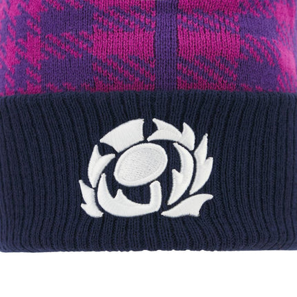 Macron Scotland Rugby 25/26 Navy & Purple Pom Pom Beanie |Hat | Macron SRU 25/26 | Absolute Rugby