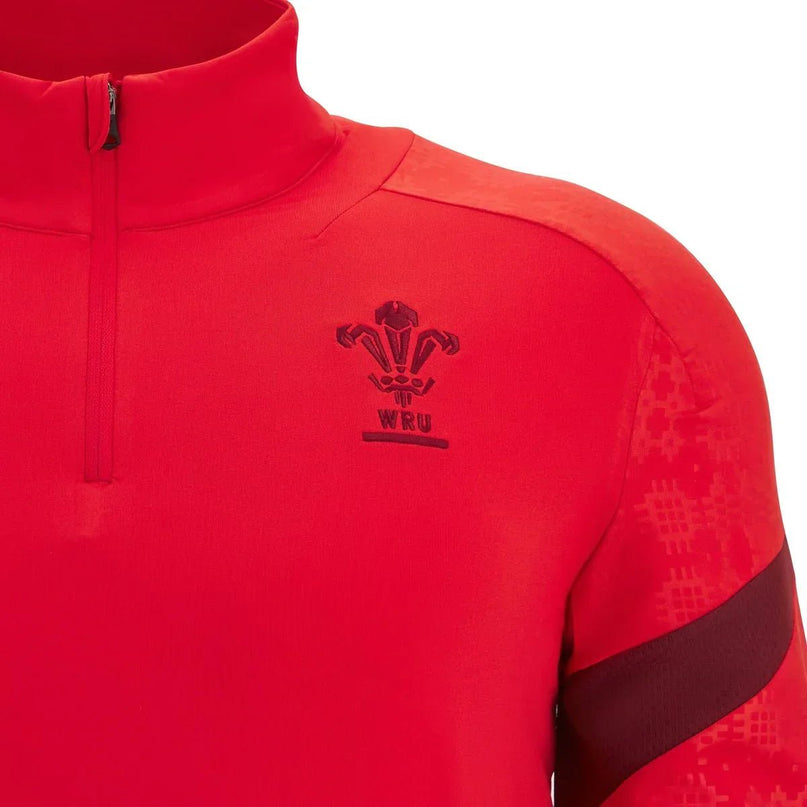Macron Wales Rugby 25/26 1/4 Zip Players Training Top |Training Jersey | Macron WRU 25/26 | Absolute Rugby