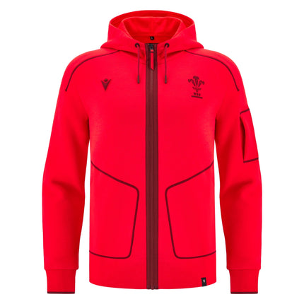 Macron Wales Rugby 25/26 Full Zip Skiros Travel Top |Hoodie | Macron WRU 25/26 | Absolute Rugby