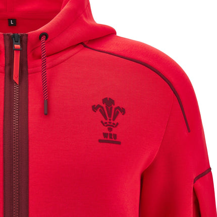 Macron Wales Rugby 25/26 Full Zip Skiros Travel Top |Hoodie | Macron WRU 25/26 | Absolute Rugby
